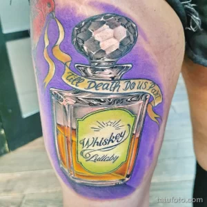 Тату с напитком Виски 12.02.22 №0141 - whiskey tattoo tatufoto.com
