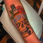 Тату с напитком Виски 12.02.22 №0176 - whiskey tattoo tatufoto.com