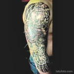 Фото тату трайбл рукав 23.02.22 №0005 - tribal tattoo tatufoto.com