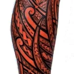 Фото трайбл тату нога 23.02.22 №0008 - tribal tattoo tatufoto.com