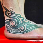 Фото трайбл тату нога 23.02.22 №0009 - tribal tattoo tatufoto.com