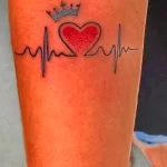 тату биение сердца 06.02.22 №0010 - heart tattoo tatufoto.com