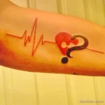 тату пульс с сердцем 06.02.22 №0012 - heart tattoo tatufoto.com