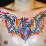 тату сердце на груди 06.02.22 №0001 - heart tattoo tatufoto.com