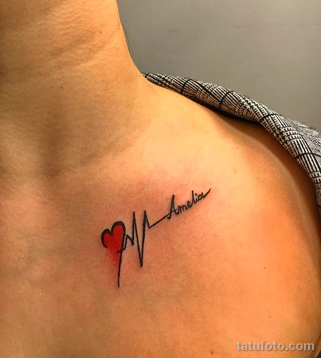 Татуировки для девушек кардиограмма
