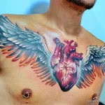 тату сердце с крыльями 06.02.22 №0001 - heart tattoo tatufoto.com