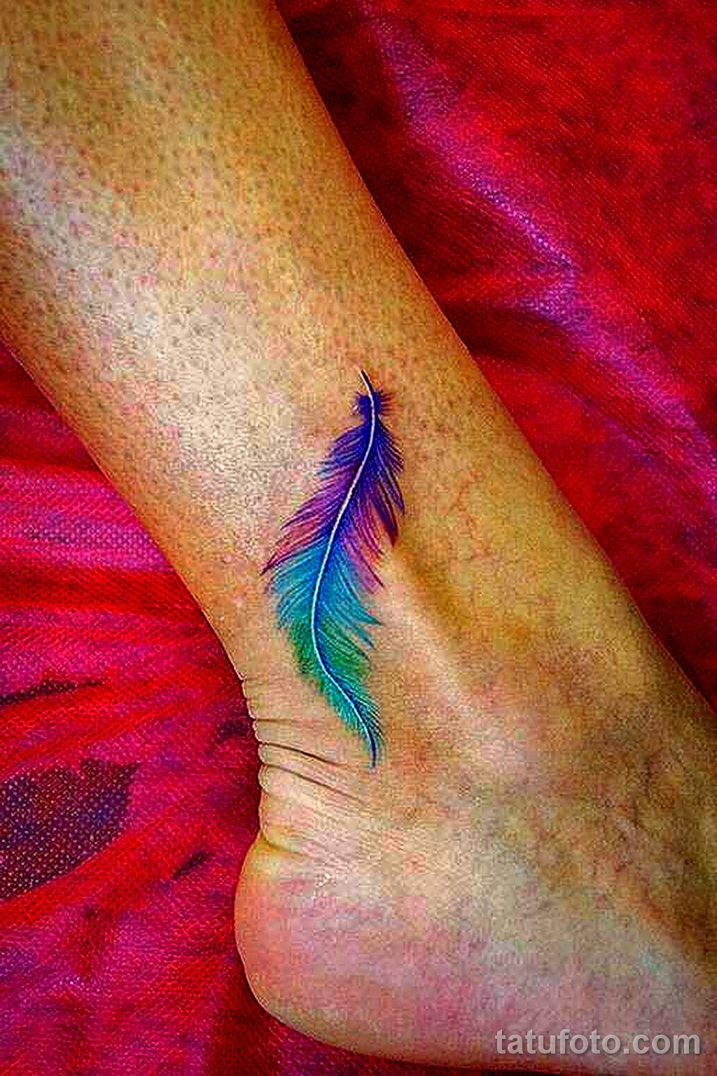 тату цветное перо 13.02.22 №0017 — color drawing tattoo tatufoto.com