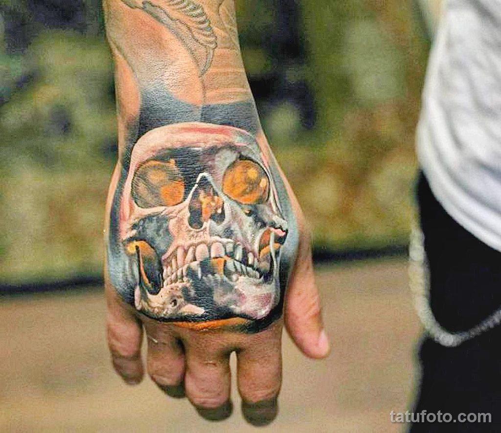 тату цветные череп 13.02.22 №0003 — color drawing tattoo tatufoto.com