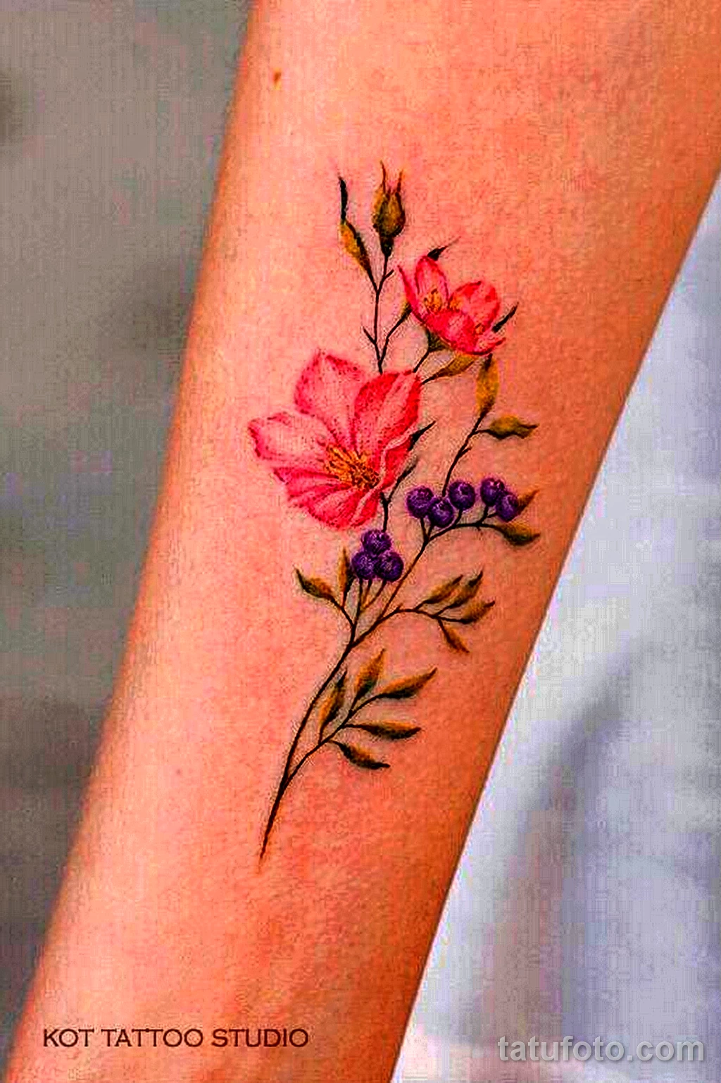 тату цветы цветные 13.02.22 №0001 — color drawing tattoo tatufoto.com