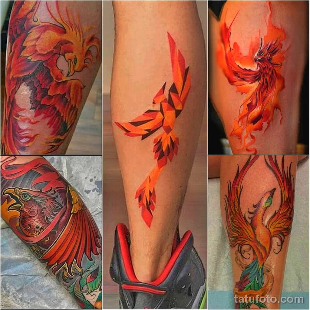 феникс тату цветное 13.02.22 №0004 — color drawing tattoo tatufoto.com