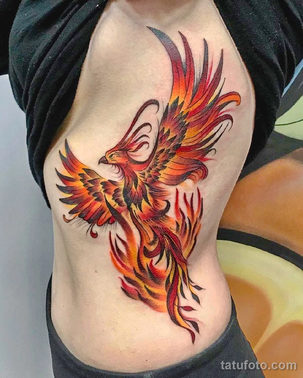 феникс тату цветное 13.02.22 №0013 — color drawing tattoo tatufoto.com