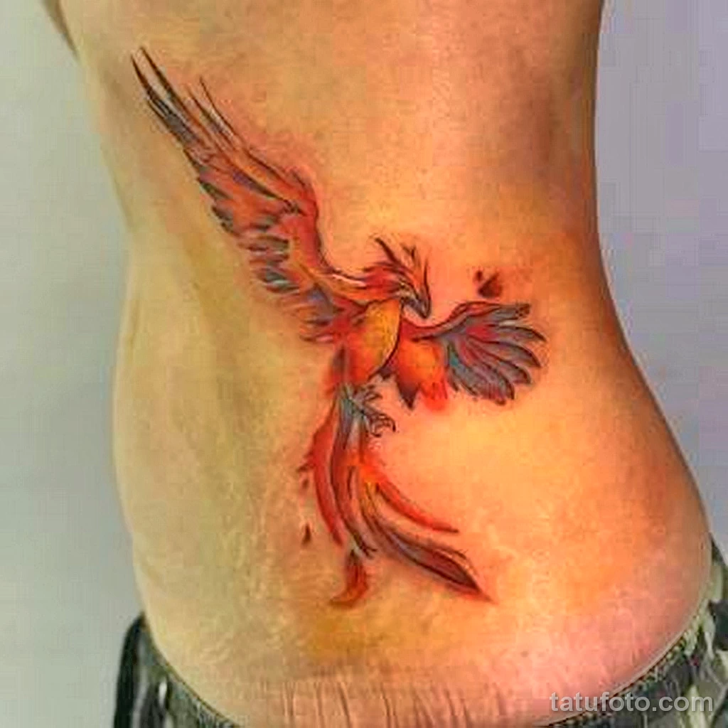 феникс тату цветное 13.02.22 №0015 — color drawing tattoo tatufoto.com