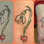 Фото тату цветок подснежника 19.04.22 №0157 - snowdrop flower tattoo tatufoto.com