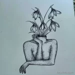 Фото тату цветок подснежника 19.04.22 №0201 - snowdrop flower tattoo tatufoto.com