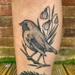 Фото тату цветок подснежника 19.04.22 №0215 - snowdrop flower tattoo tatufoto.com