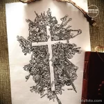 Эскиз татуировки крест 16.11.22 №0098 - tatufoto.com