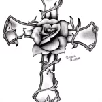 Эскиз татуировки крест 16.11.22 №0396 - tatufoto.com