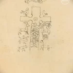 Эскиз татуировки креста в кельтском стиле. Рисунок выполнен в виде переплетающихся линий и узлов, символизирующих вечность и связь поколений.