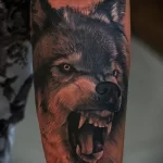 Фото оскал волка тату 25.01.23 №0027 - tatufoto.com