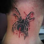 Фото паук на шее тату 23.01.23 №0002 - tatufoto.com