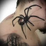 Фото паук на шее тату 23.01.23 №0009 - tatufoto.com
