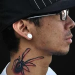 Фото паук на шее тату 23.01.23 №0031 - tatufoto.com