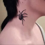 Фото паук на шее тату 23.01.23 №0035 - tatufoto.com