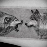 Фото пример татуировки с рисунком волка 24.01.23 №0001 - tatufoto.com