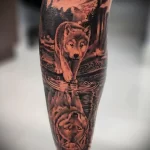 Фото пример татуировки с рисунком волка 24.01.23 №0013 - tatufoto.com