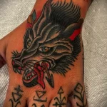 Фото пример татуировки с рисунком волка 24.01.23 №0150 - tatufoto.com