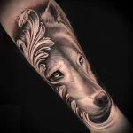 Фото пример татуировки с рисунком волка 24.01.23 №0168 - tatufoto.com