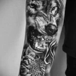 Фото пример татуировки с рисунком волка 24.01.23 №0212 - tatufoto.com