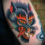 Фото пример татуировки с рисунком волка 24.01.23 №0236 - tatufoto.com