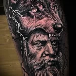 Фото пример татуировки с рисунком волка 24.01.23 №0259 - tatufoto.com