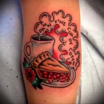 Фото пример татуировки с рисунком пирога 24.01.23 №0019 - tatufoto.com