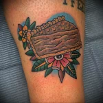 Фото пример татуировки с рисунком пирога 24.01.23 №0047 - tatufoto.com