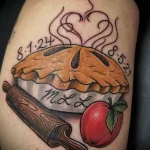 Фото пример татуировки с рисунком пирога 24.01.23 №0119 - tatufoto.com