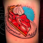 Фото пример татуировки с рисунком пирога 24.01.23 №0168 - tatufoto.com