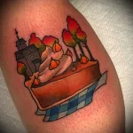 Фото пример татуировки с рисунком пирога 24.01.23 №0204 - tatufoto.com