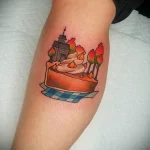 Фото пример татуировки с рисунком пирога 24.01.23 №0254 - tatufoto.com