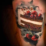 Фото пример татуировки с рисунком пирога 24.01.23 №0261 - tatufoto.com