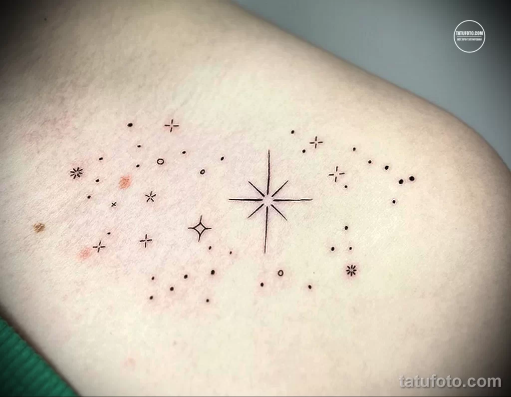 Фото рисунка татуировки звезда для денег 18.01.23 №0008 - tatufoto.com