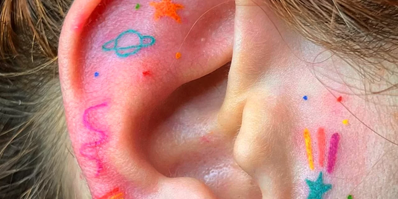 Рисунки татуировки на ухе