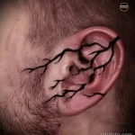 Фото рисунка татуировки на ухе 11.01.23 №0056 - tatufoto.com