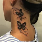 Фото тату бабочка на шее 23.01.23 №0012 - tatufoto.com