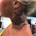 Фото тату бабочка на шее 23.01.23 №0014 - tatufoto.com