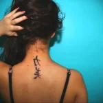 Фото тату иероглифы на шее 23.01.23 №0006 - tatufoto.com