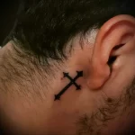 Фото тату крест на шее 23.01.23 №0013 - tatufoto.com