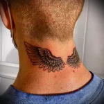 Фото тату крылья на шее 23.01.23 №0004 - tatufoto.com