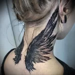 Фото тату крылья на шее 23.01.23 №0037 - tatufoto.com